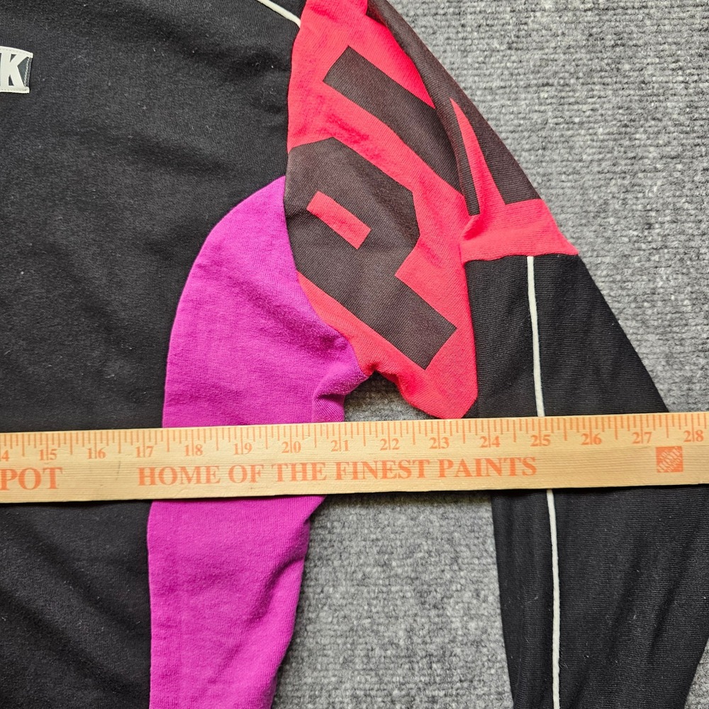 Victorias Secret PINK Quarter Zip Colorblock Sweatshirt Black Magenta XS